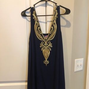 Lilly Pulitzer Navy & Gold dress